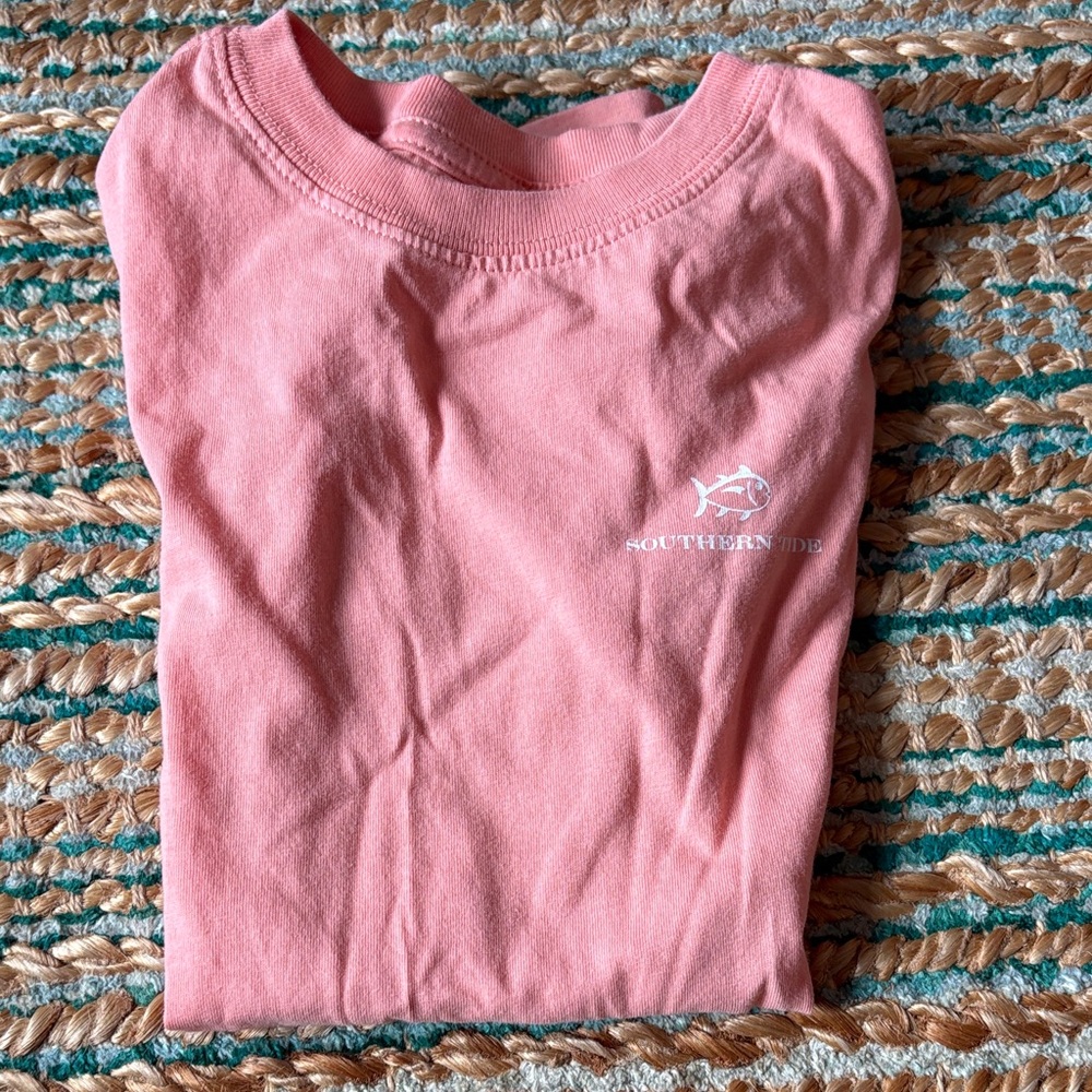 Southern Tide Kids shirt Sleeve Tee in Coral